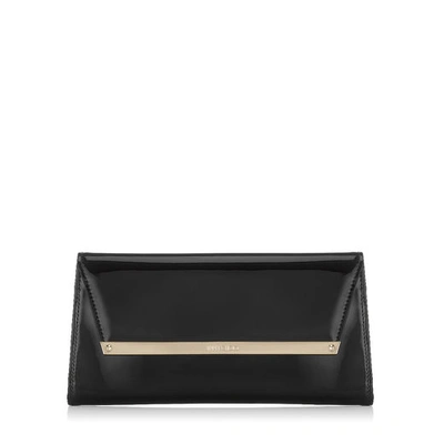 Jimmy Choo Margot Black Patent And Suede Clutch Bag