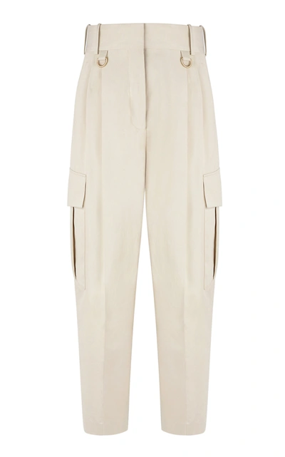 Shop Givenchy Women's Tapered Cotton Cargo Pants In Neutral
