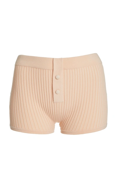 Shop Live The Process Women's Ribbed-knit Boy Shorts In Pink,black
