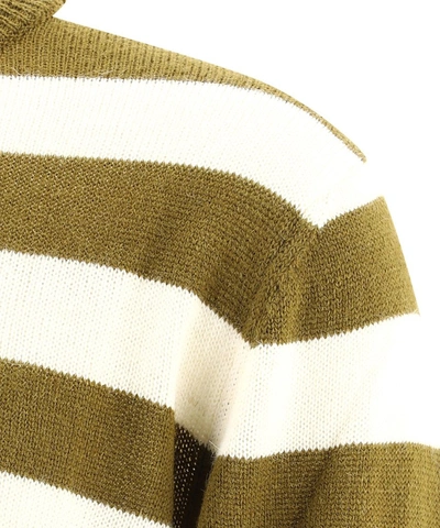 Shop Loewe Anagram Embroidered Striped Sweater In Multi