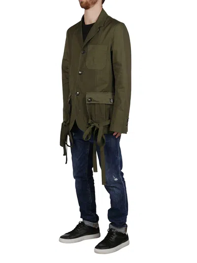 Shop Jw Anderson Tied Pocket Jacket In Green