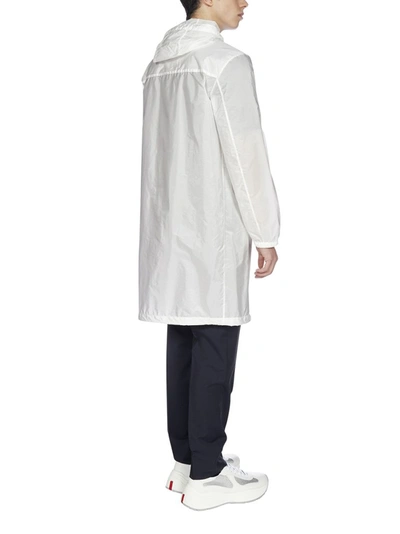 Shop Prada Front Pocket Raincoat In White