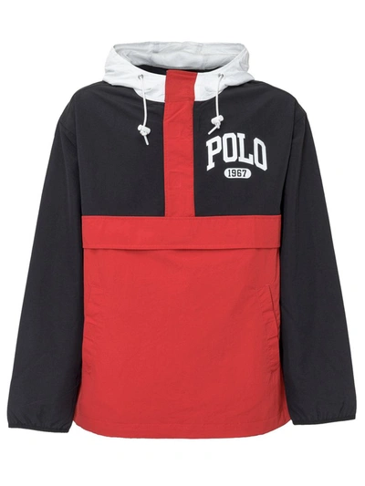 Shop Polo Ralph Lauren Logo Hooded Pullover In Red