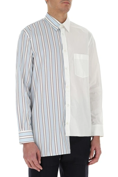 Shop Lanvin Striped Asymmetric Shirt In Multi