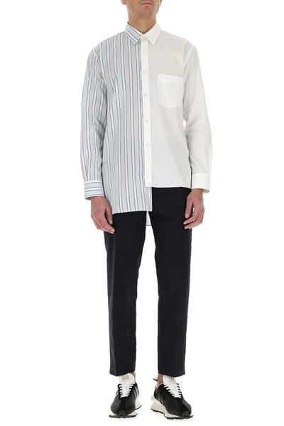 Shop Lanvin Striped Asymmetric Shirt In Multi