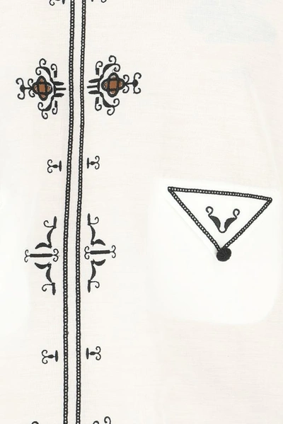 Shop Saint Laurent Embroidered Tunic Top In White