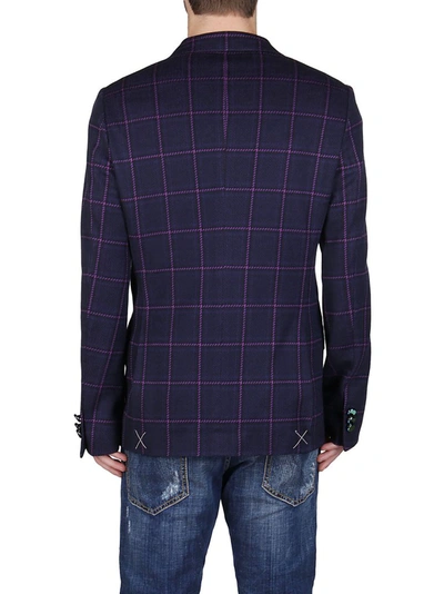Shop Etro Check Design Jersey Jacket In Multi