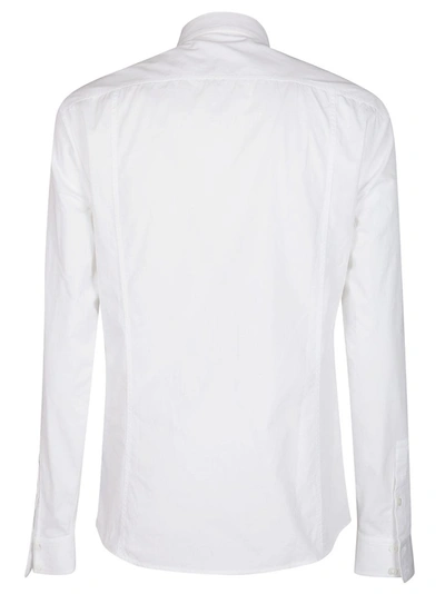 Shop Balmain Beaded Concealed Placket Shirt In White