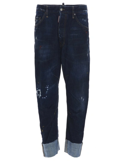 Shop Dsquared2 Distressed Cropped Jeans In Blue