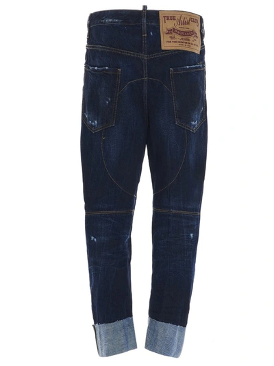 Shop Dsquared2 Distressed Cropped Jeans In Blue