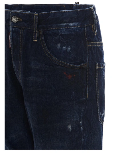 Shop Dsquared2 Distressed Cropped Jeans In Blue