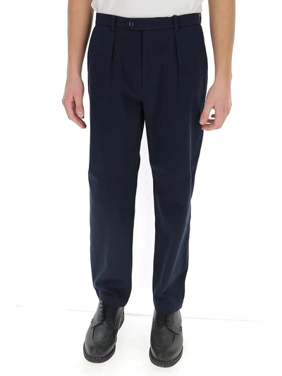 Shop Gucci Interlocking G Patch Trousers In Blue