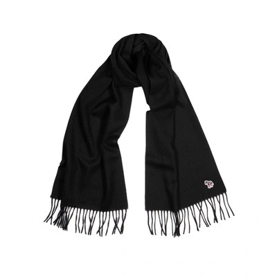 Shop Ps By Paul Smith Black Wool Scarf