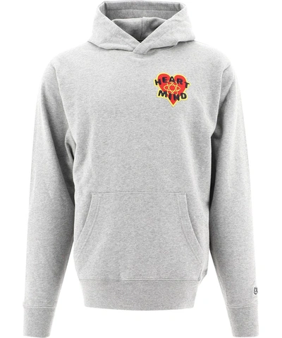 Shop Billionaire Boys Club Heart Mind Printed Hoodie In Grey