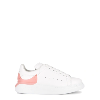 Shop Alexander Mcqueen Larry White Leather Sneakers