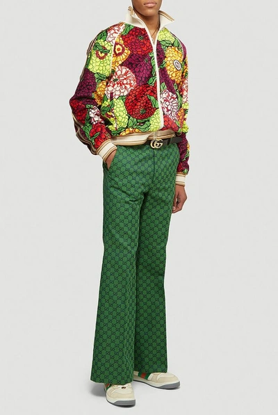 Shop Gucci X Ken Scott Floral Printed Bomber Jacket In Multi