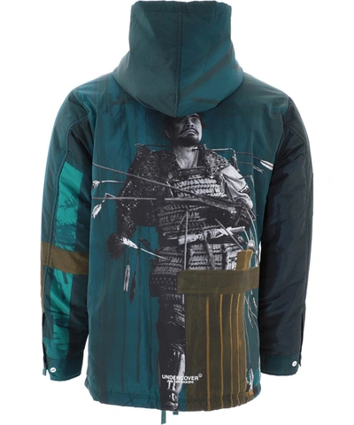 Shop Undercover Warrior Print Zipped Jacket In Green