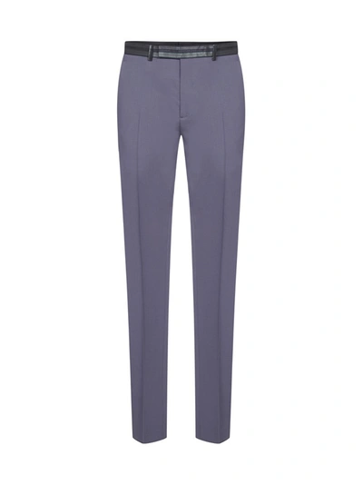 Shop Dior Homme Striped Belted Pants In Purple