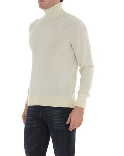 Shop Alexander Mcqueen Lurex Turtleneck Jumper In White