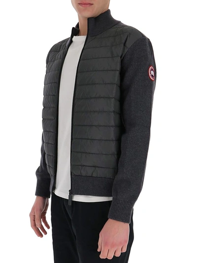 Shop Canada Goose Hybridge Knit Jacket In Grey