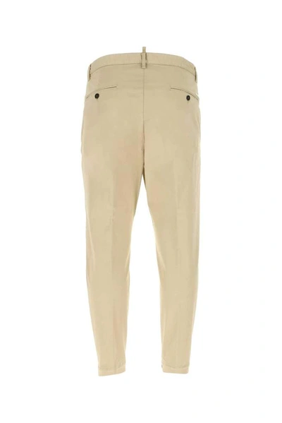 Shop Dsquared2 Zip Detail Cropped Trousers In Beige