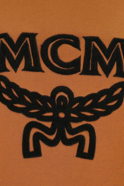 Shop Mcm Logo Embroidered Crewneck Sweatshirt In Brown