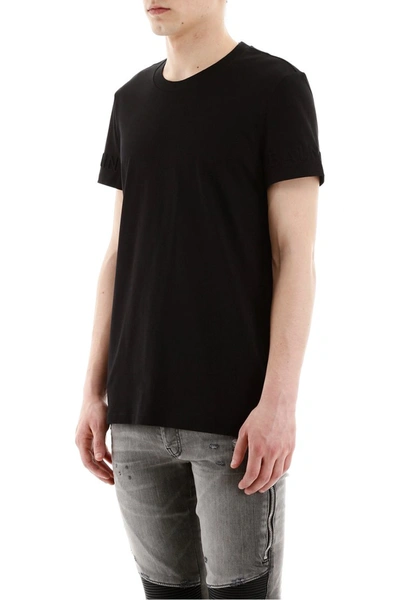 Shop Balmain Embossed Logo T-shirt In Noir