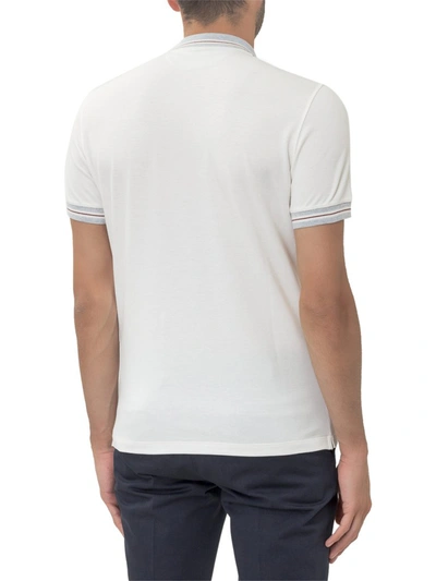 Shop Brunello Cucinelli Contrast Trim Polo Shirt In White