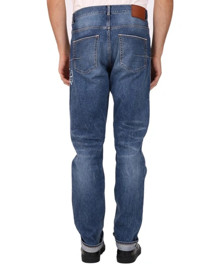 Shop Dior Denim Jeans Bee-skull In Blue