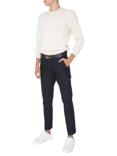 Shop Tom Ford Regular Fit Trousers In Blue