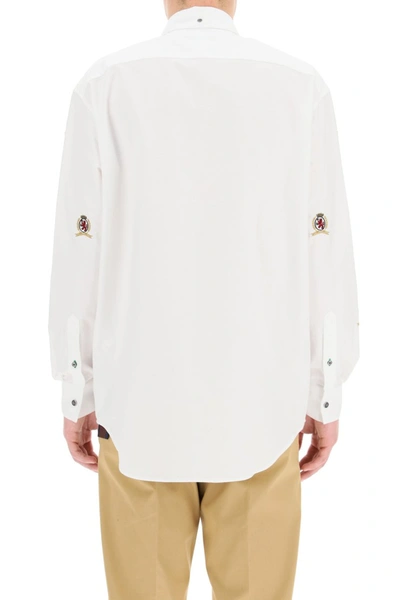Shop Tommy Hilfiger Collection Heritage Shirt With Thc Embroidered Emblems In White