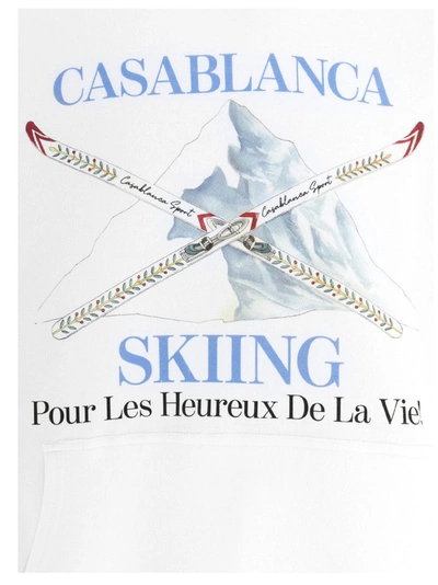 Shop Casablanca Skiing Print Hoodie In White