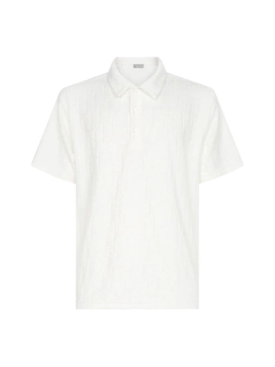 Shop Dior Homme Oblique Polo Shirt In White