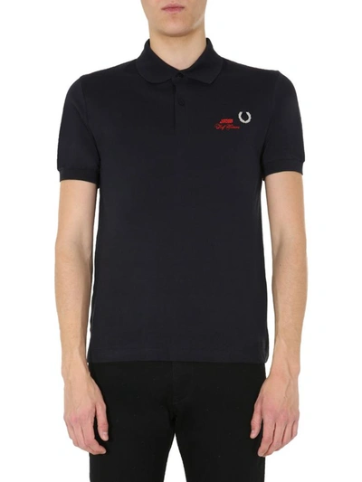 Shop Raf Simons Slim Fit Polo In Blue