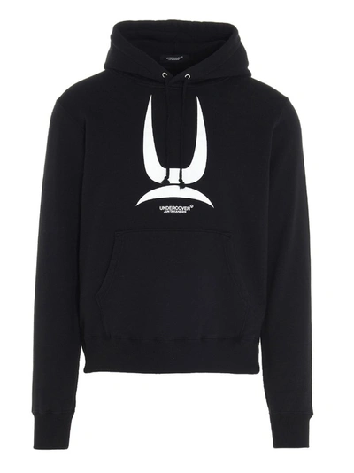 Shop Undercover Logo Printed Hoodie In Black