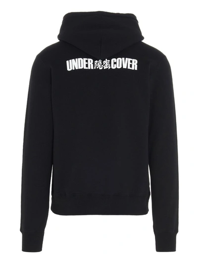 Shop Undercover Logo Printed Hoodie In Black