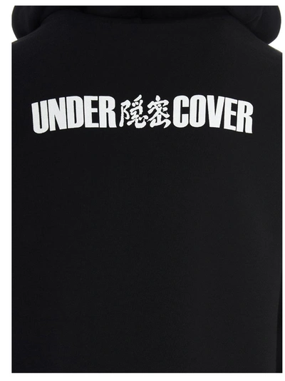 Shop Undercover Logo Printed Hoodie In Black