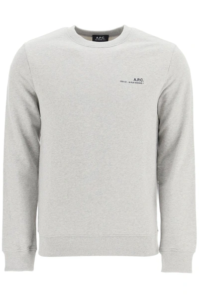 Shop Apc A.p.c. Item Logo Sweatshirt In Grey