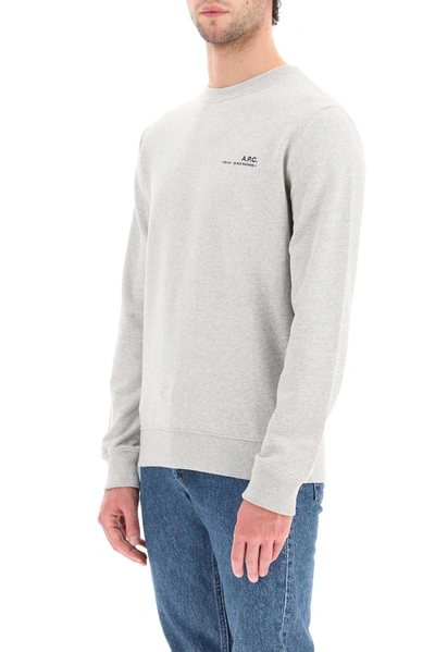 Shop Apc A.p.c. Item Logo Sweatshirt In Grey