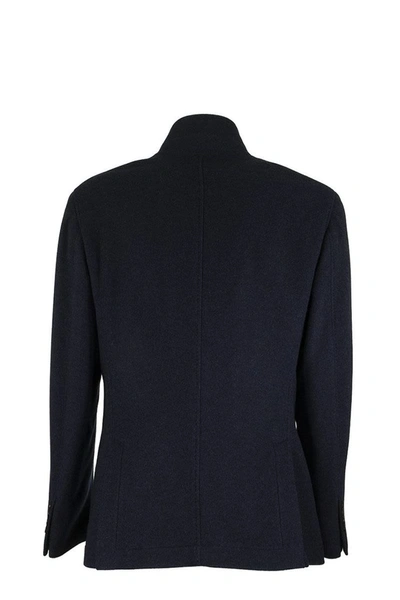 Shop Brunello Cucinelli Hand-finished Lightweight Cashmere Jacket-style Outerwear In Cobalt