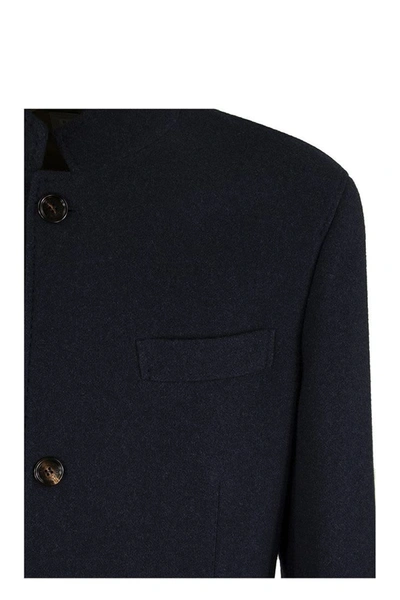 Shop Brunello Cucinelli Hand-finished Lightweight Cashmere Jacket-style Outerwear In Cobalt