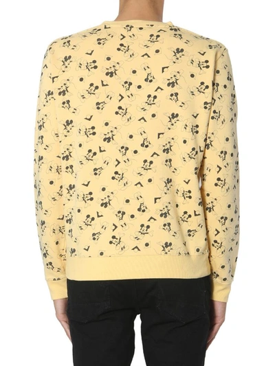 Shop Saint Laurent Crew Neck Sweatshirt In Yellow