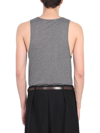 Shop Saint Laurent Striped Tank Top In Multicolour