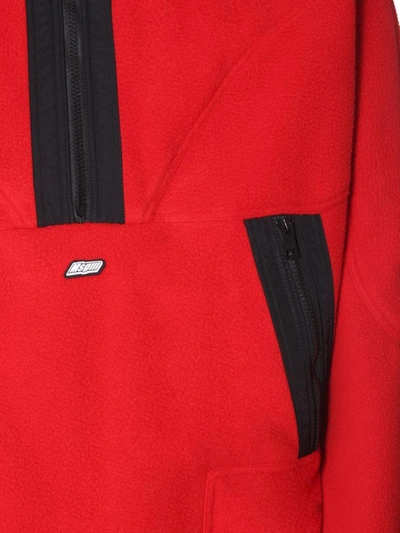 Shop Msgm Zip Sweatshirt In Red