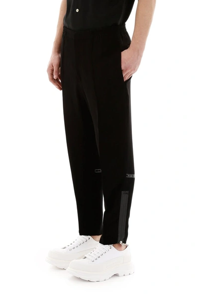 Shop Alexander Mcqueen Zipped Joggers In Black