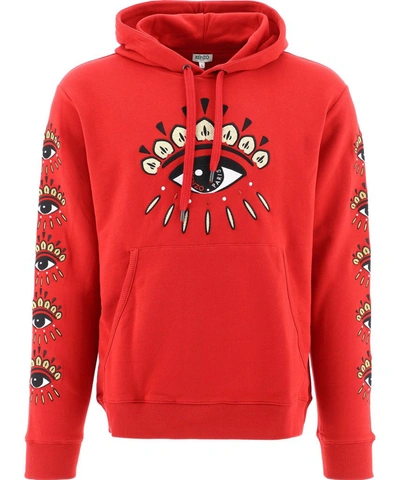 Shop Kenzo Multi Eye Hoodie In Red