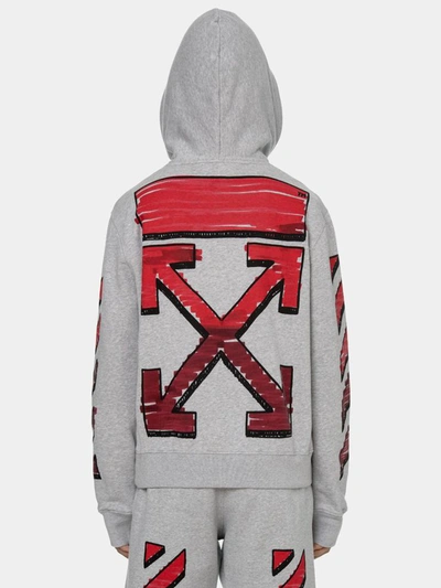 Shop Off-white Marker Hoodie Gray In Grey
