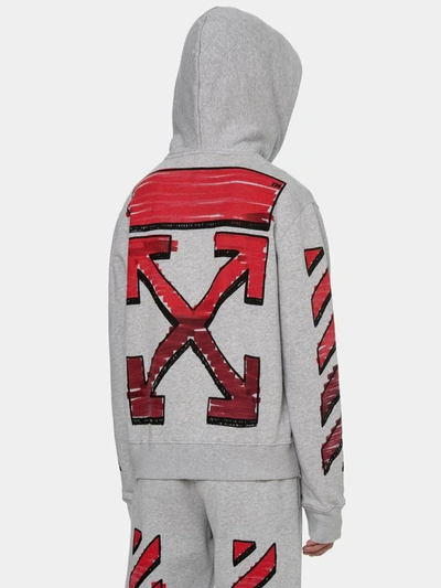 Shop Off-white Marker Hoodie Gray In Grey