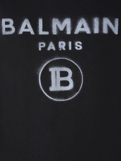 Shop Balmain Round Neck T-shirt In Black