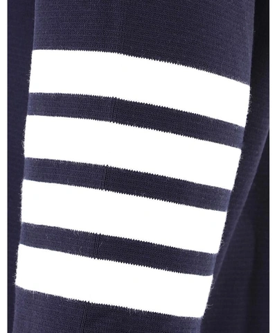 Shop Thom Browne "4-bar" Pullover In Blue